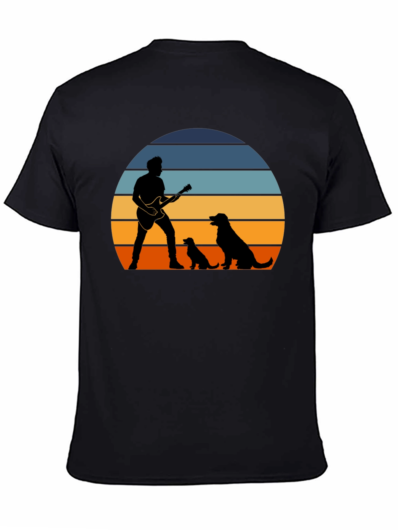 Sunset Guitarist Dog Lover T-Shirt