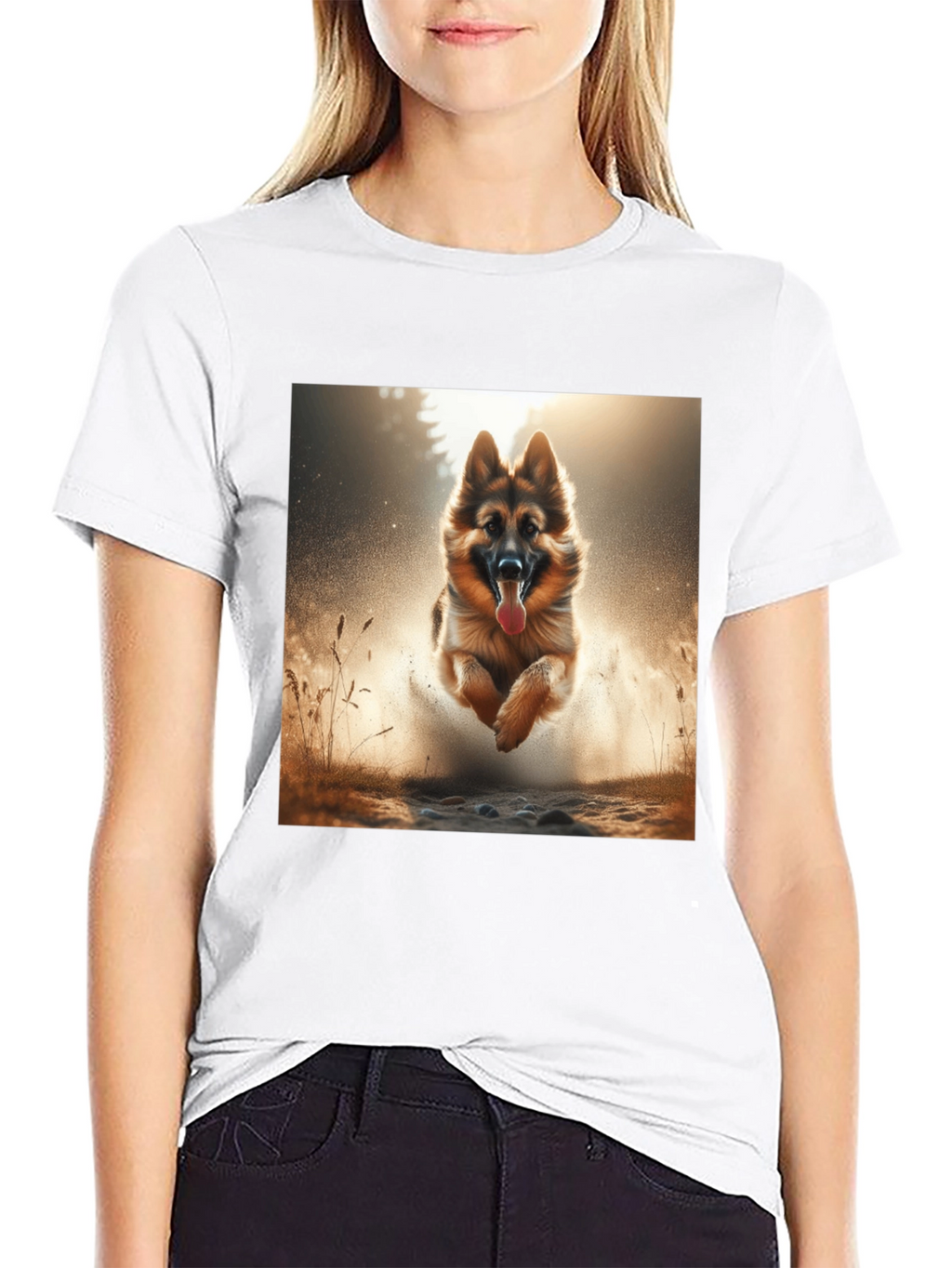 German Shepherd Dog Graphic Tee - Black