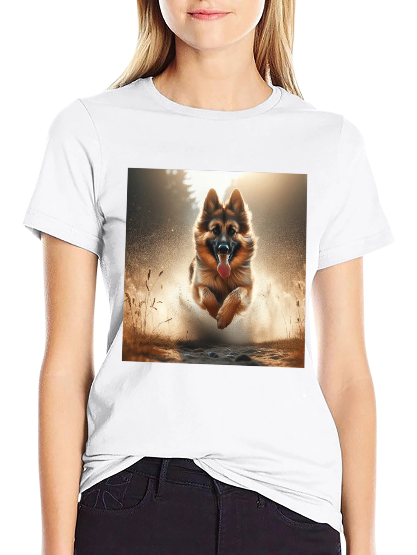 German Shepherd Dog Graphic Tee - Black