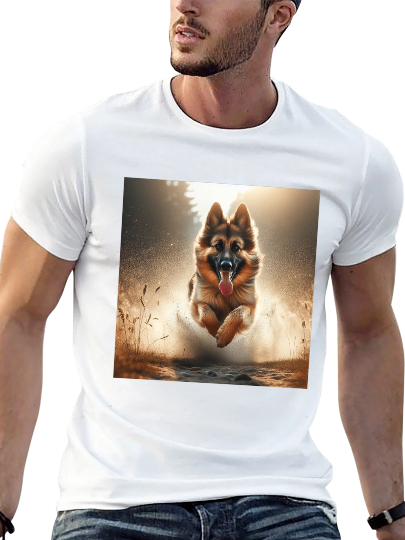 German Shepherd Dog Graphic Tee - Black