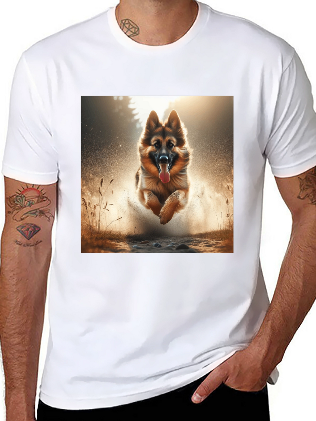 German Shepherd Dog Graphic Tee - Black