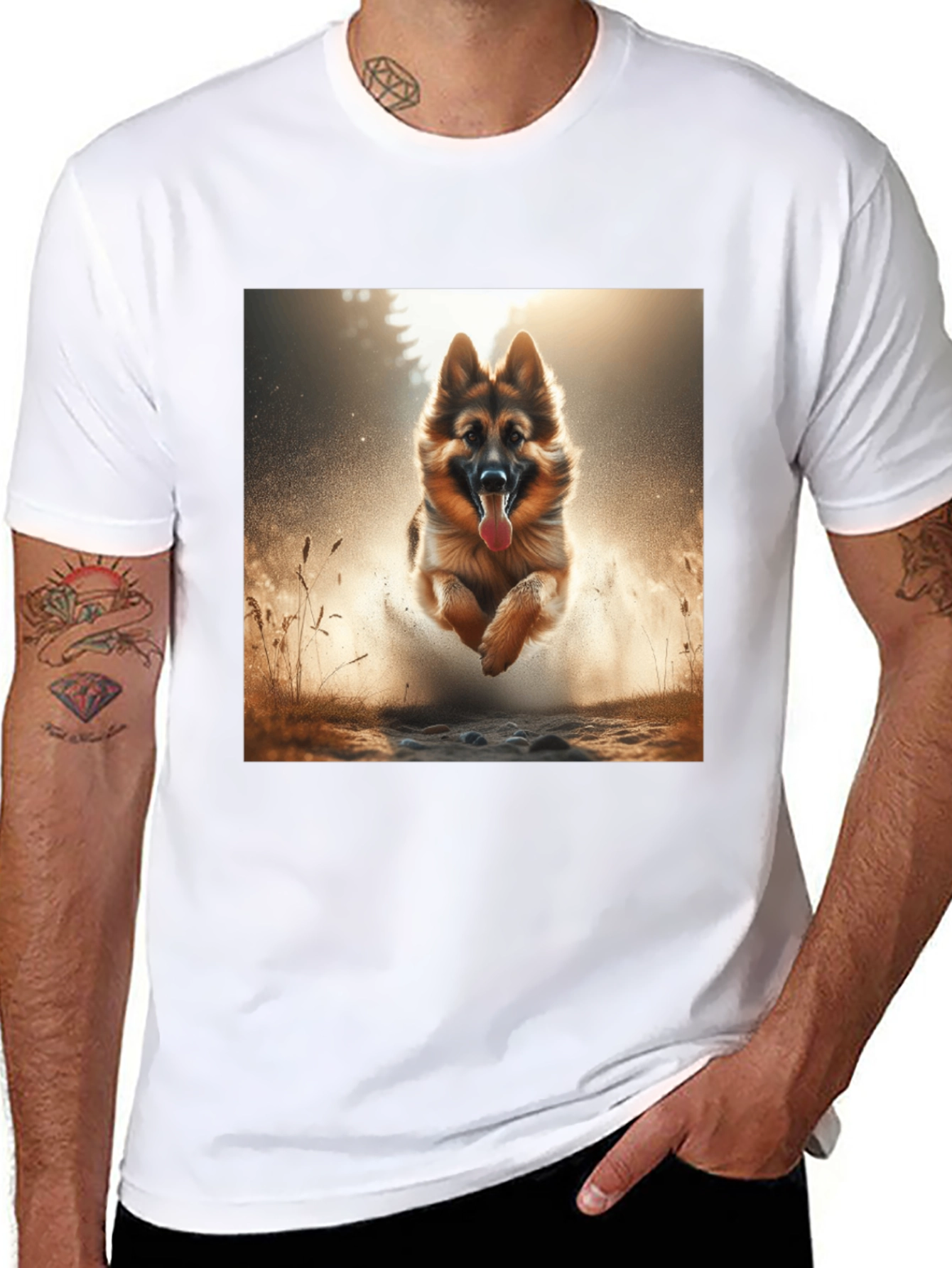 German Shepherd Dog Graphic Tee - Black