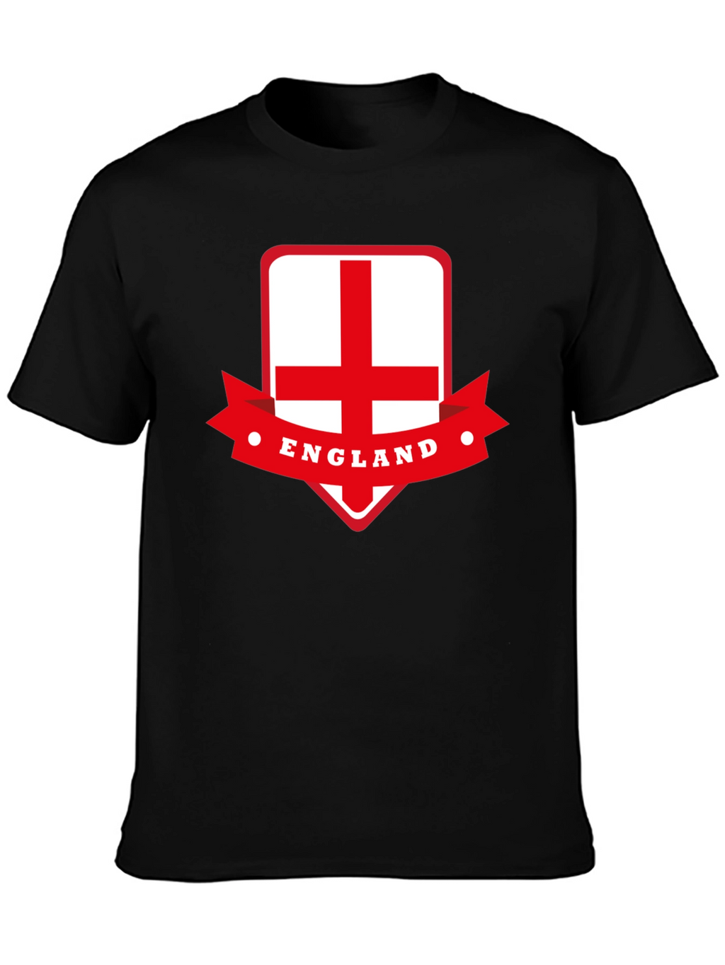 England Flag Graphic Tee - Black Cotton T-Shirt