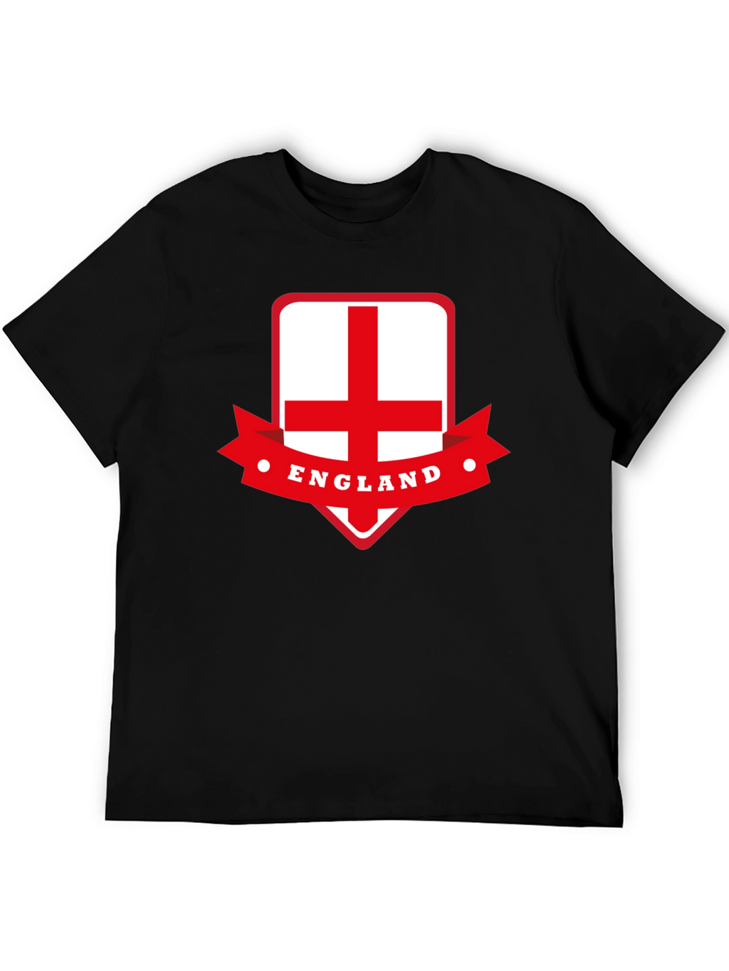 England Flag Graphic Tee - Black Cotton T-Shirt