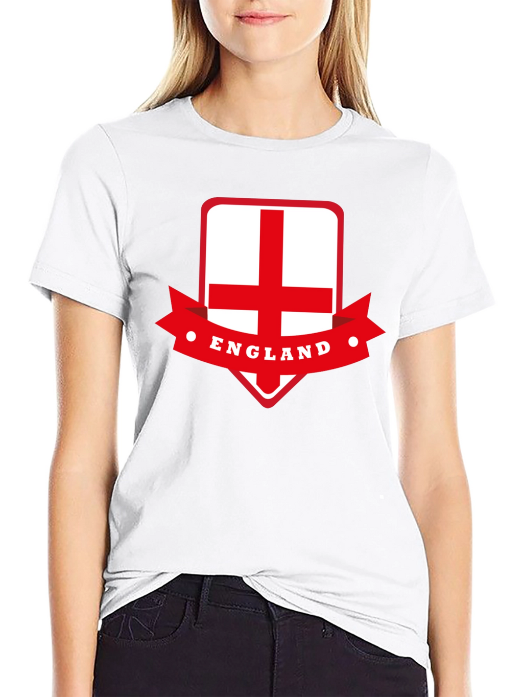 England Flag Graphic Tee - Black Cotton T-Shirt