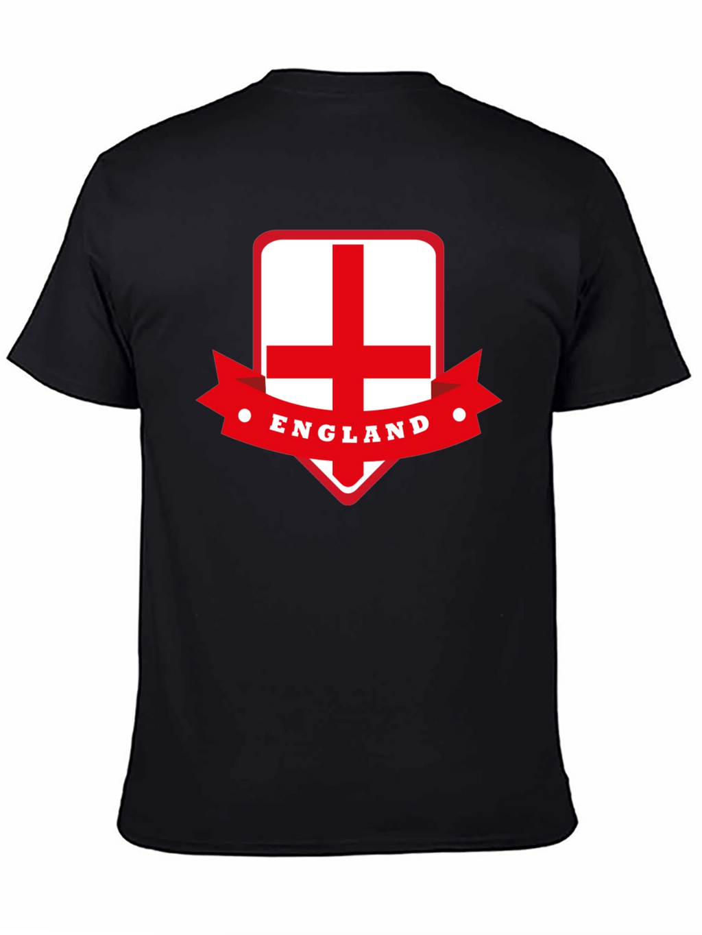 England Flag Graphic Tee - Black Cotton T-Shirt