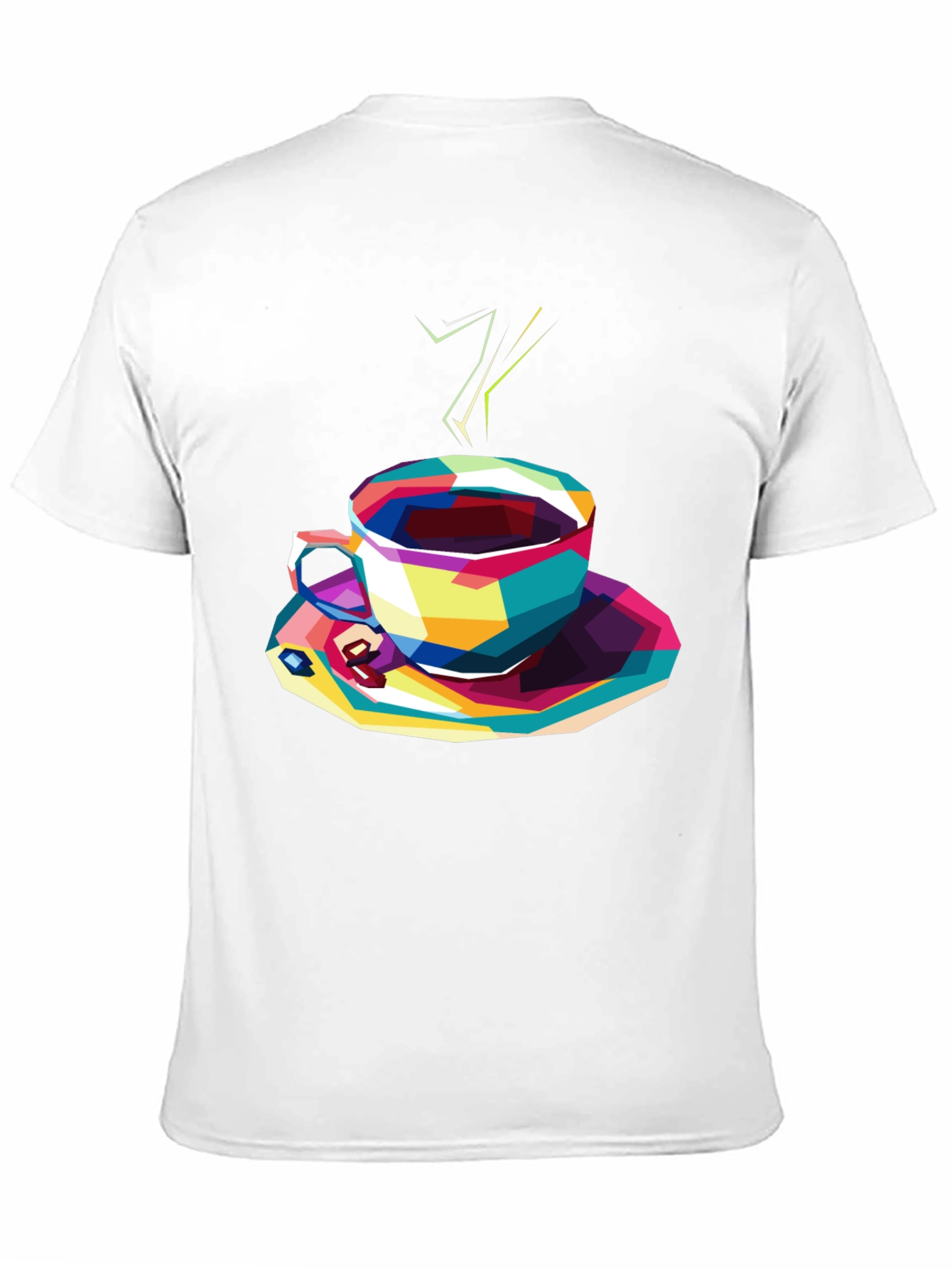 Abstract Coffee Cup Graphic Tee - Black
