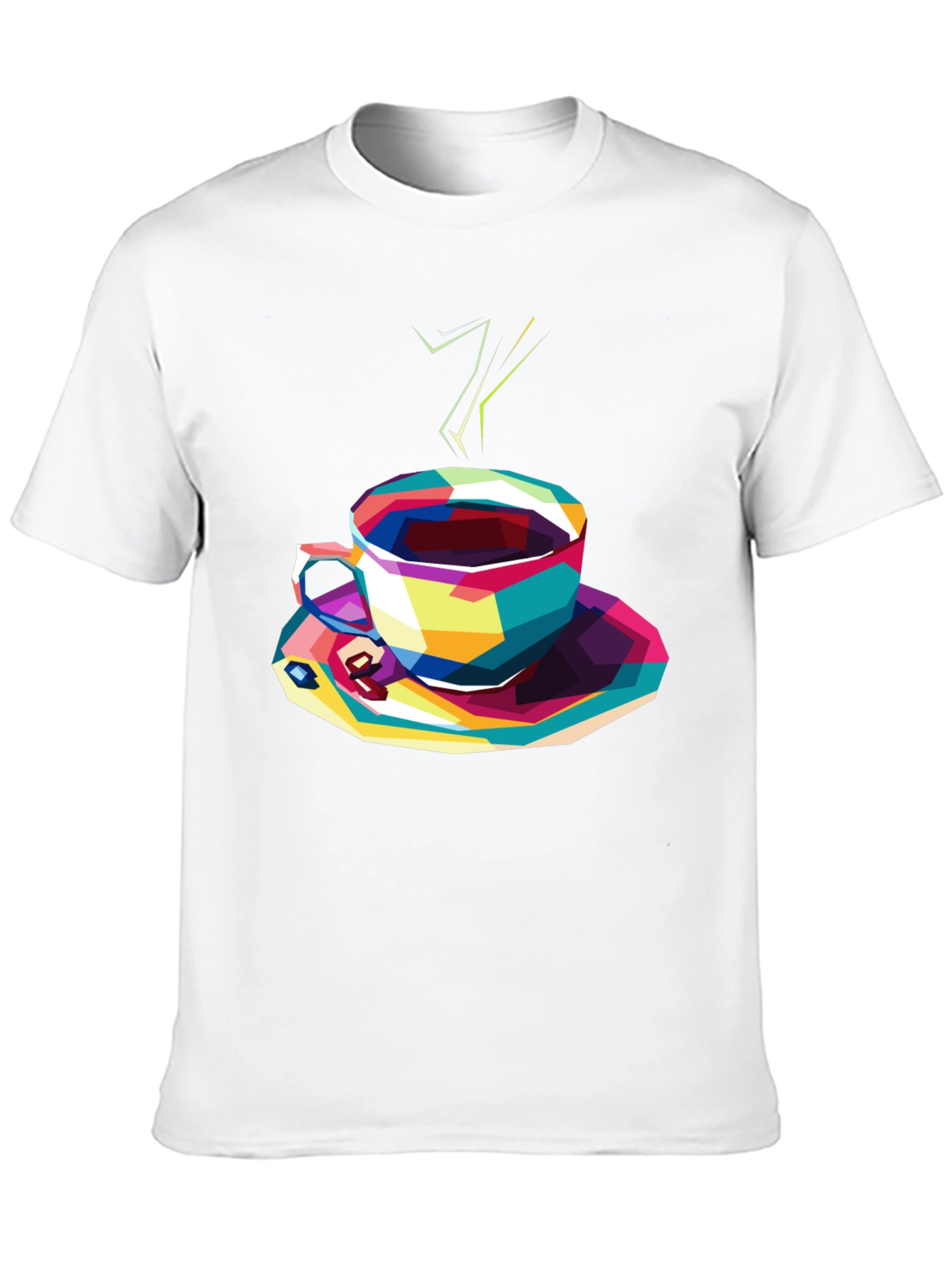 Abstract Coffee Cup Graphic Tee - Black