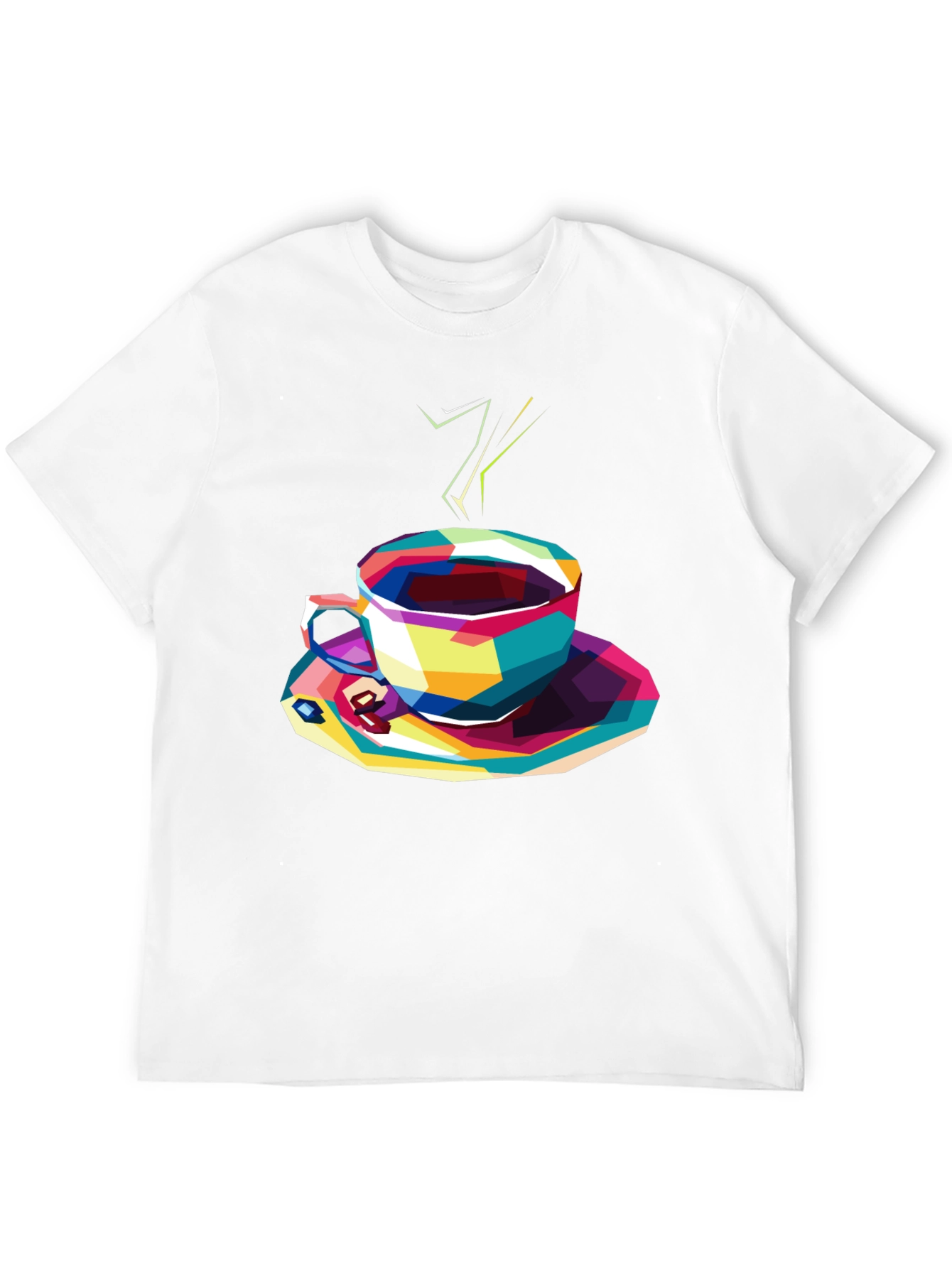 Abstract Coffee Cup Graphic Tee - Black