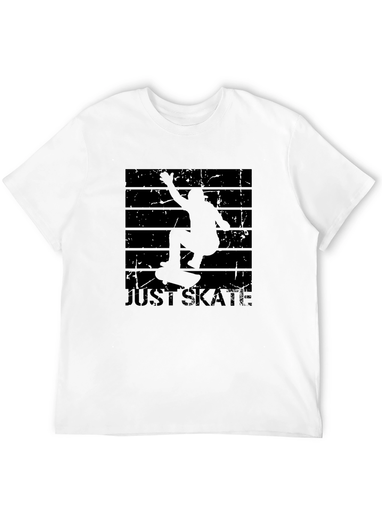 Just Skate Tee: Skateboard Silhouette Graphic T-Shirt