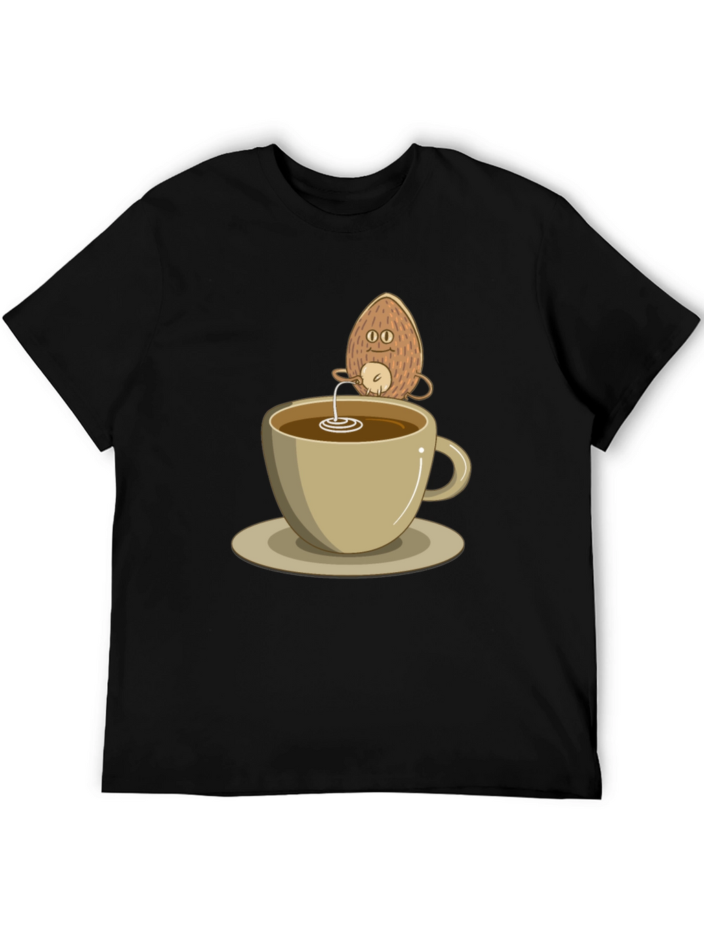 Coconut Coffee Humor Tee - Quirky Black T-Shirt
