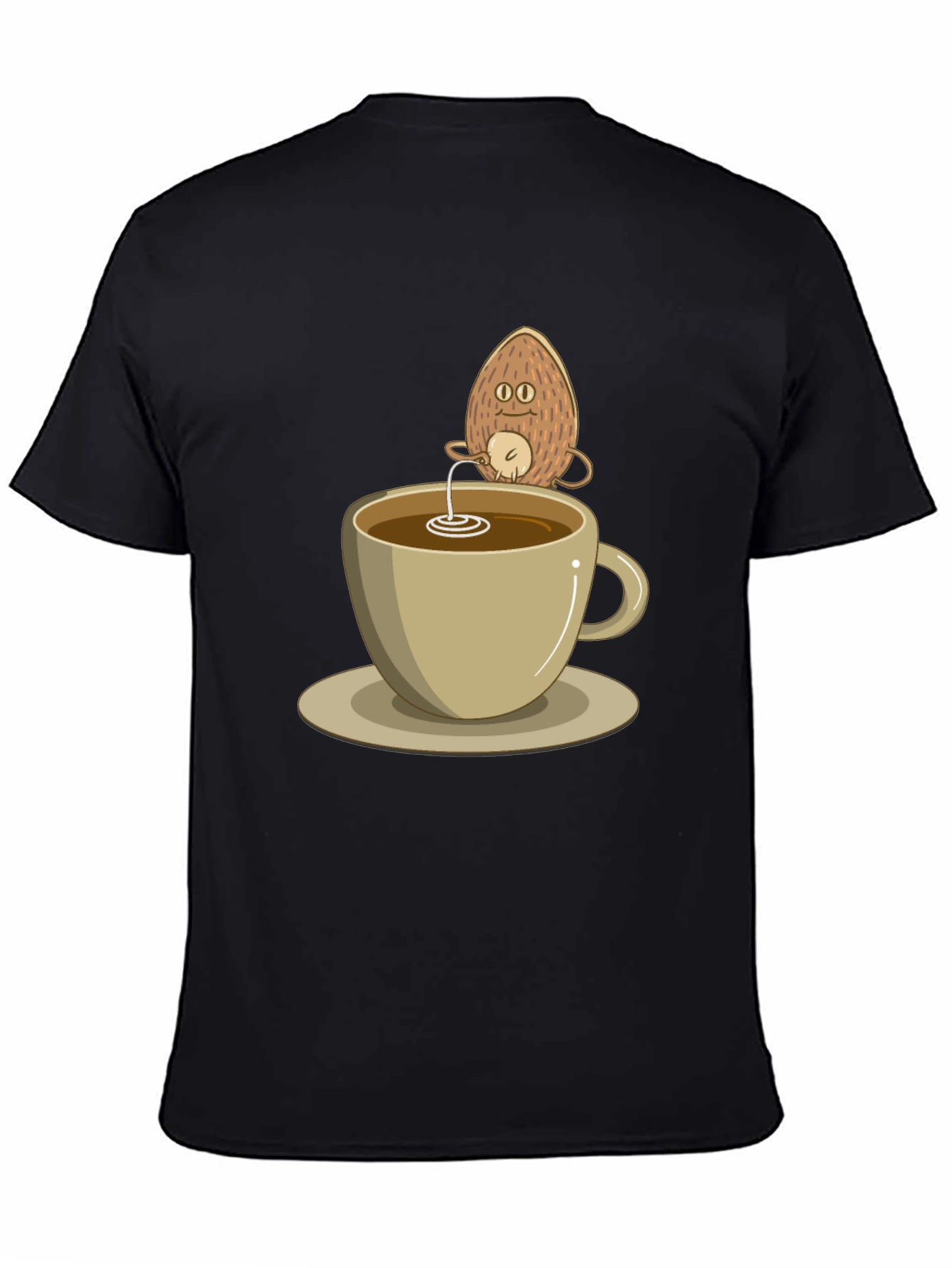 Coconut Coffee Humor Tee - Quirky Black T-Shirt