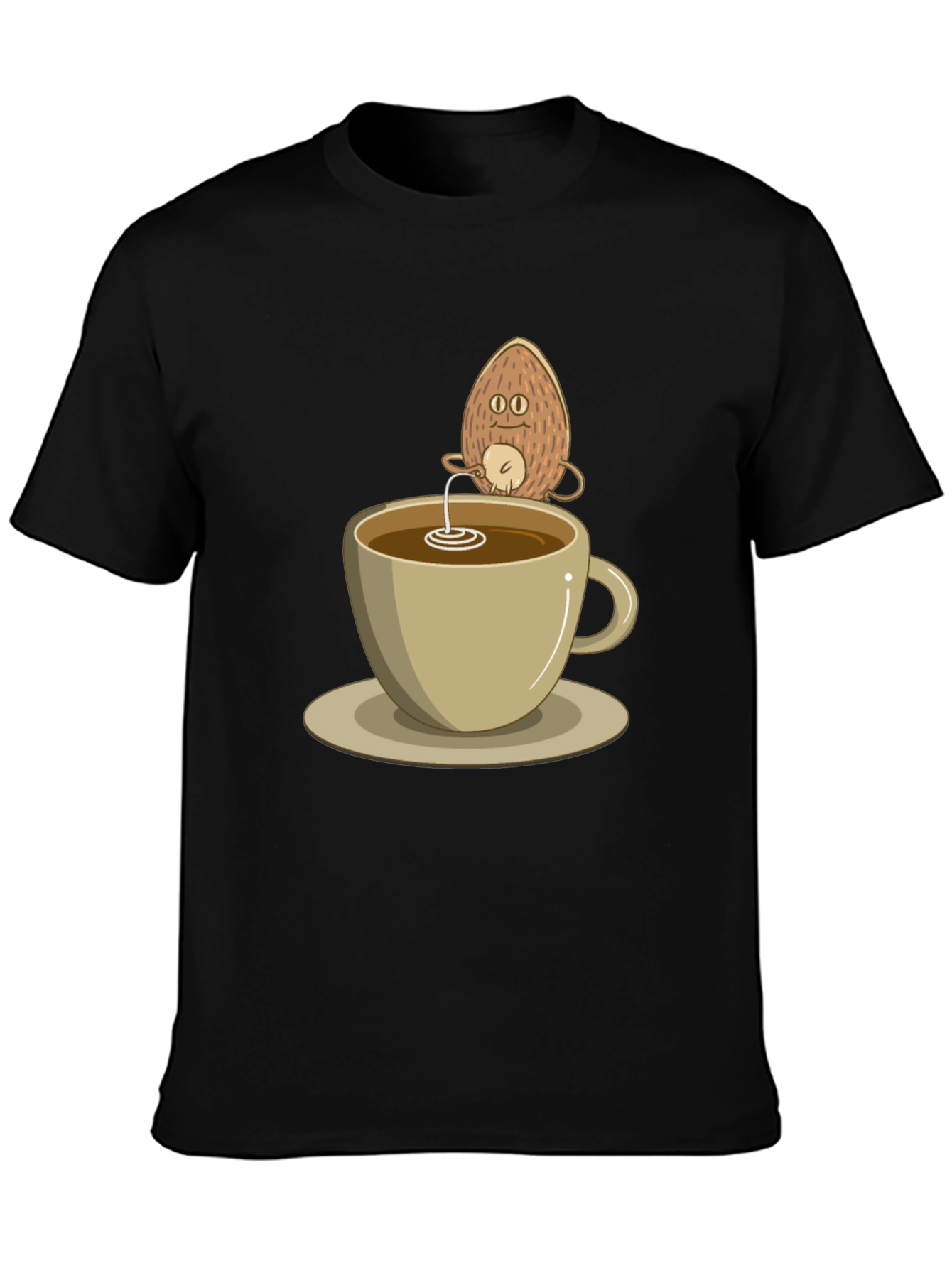 Coconut Coffee Humor Tee - Quirky Black T-Shirt