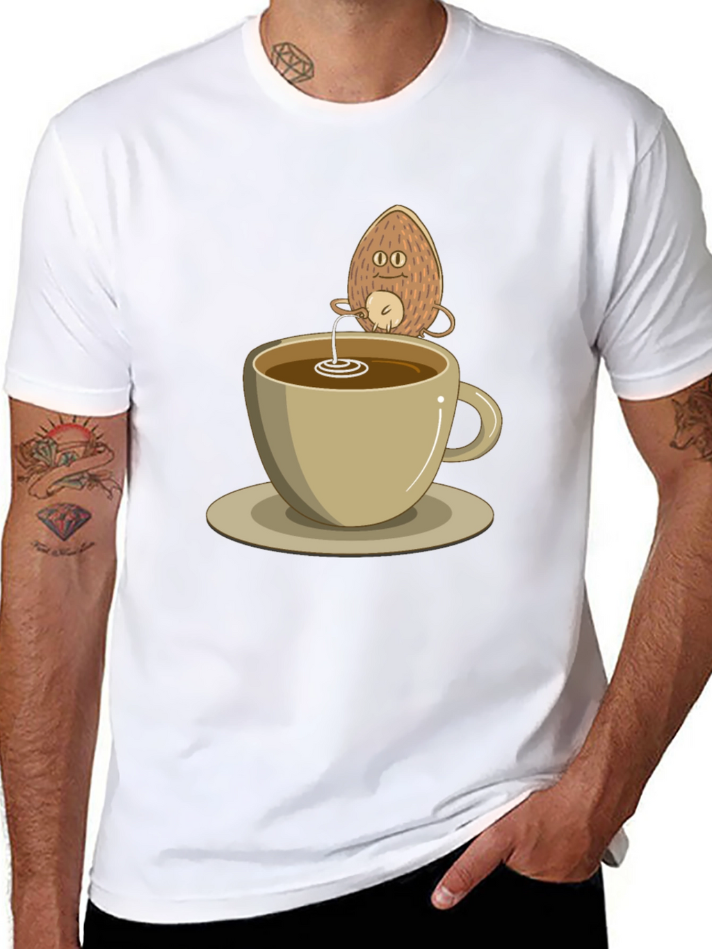 Coconut Coffee Humor Tee - Quirky Black T-Shirt