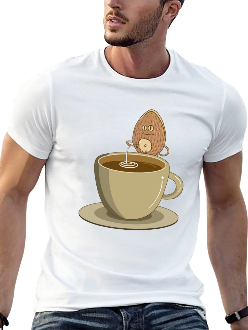 Coconut Coffee Humor Tee - Quirky Black T-Shirt