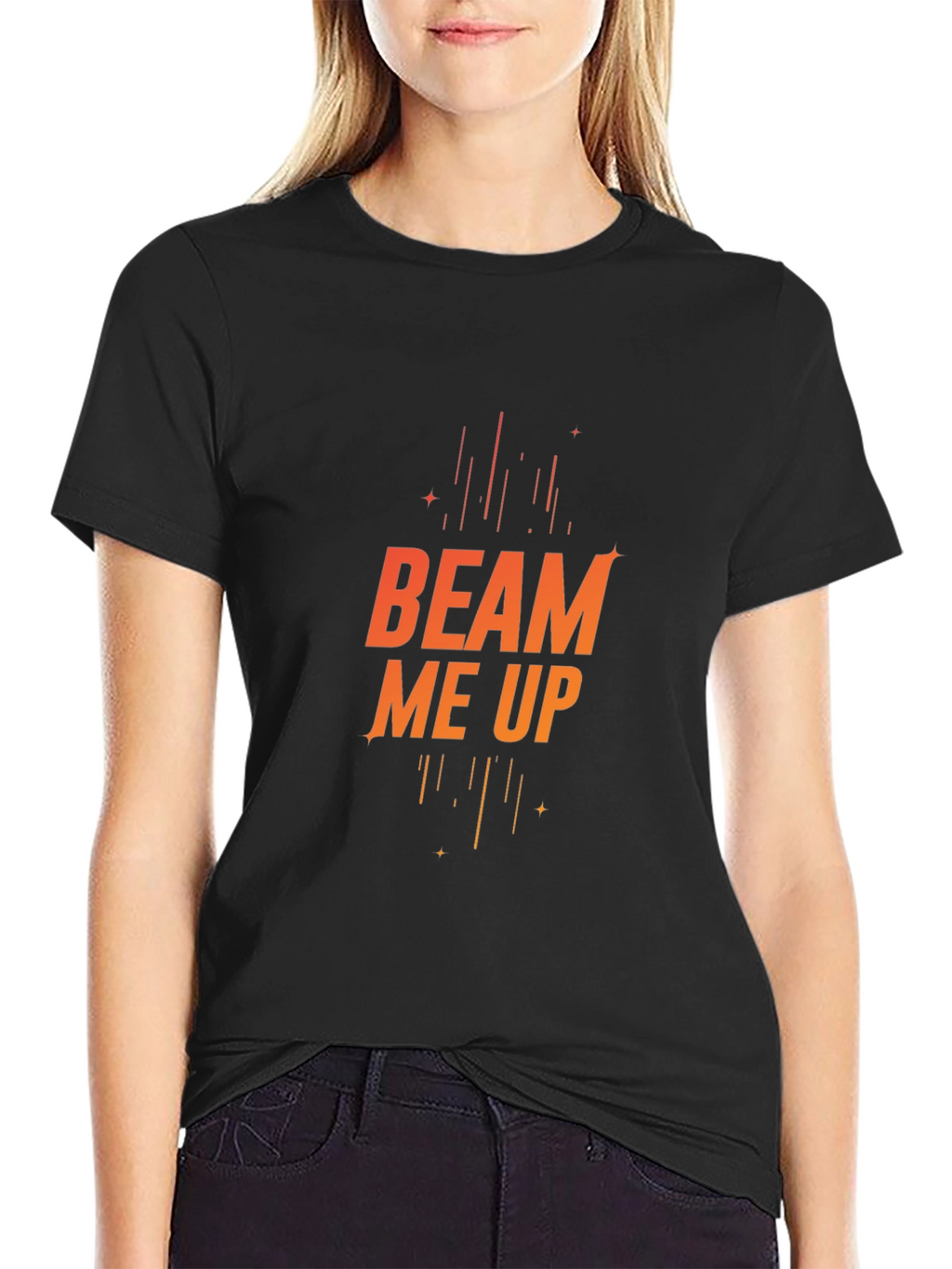 Beam Me Up Black Graphic Tee