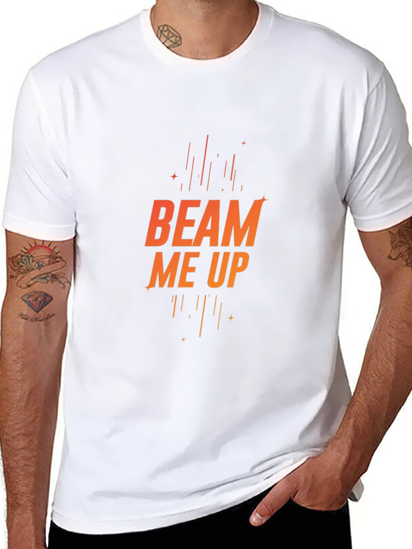 Beam Me Up Black Graphic Tee