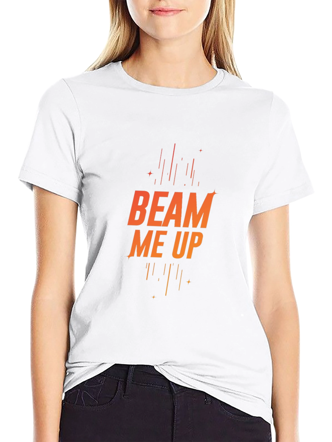 Beam Me Up Black Graphic Tee