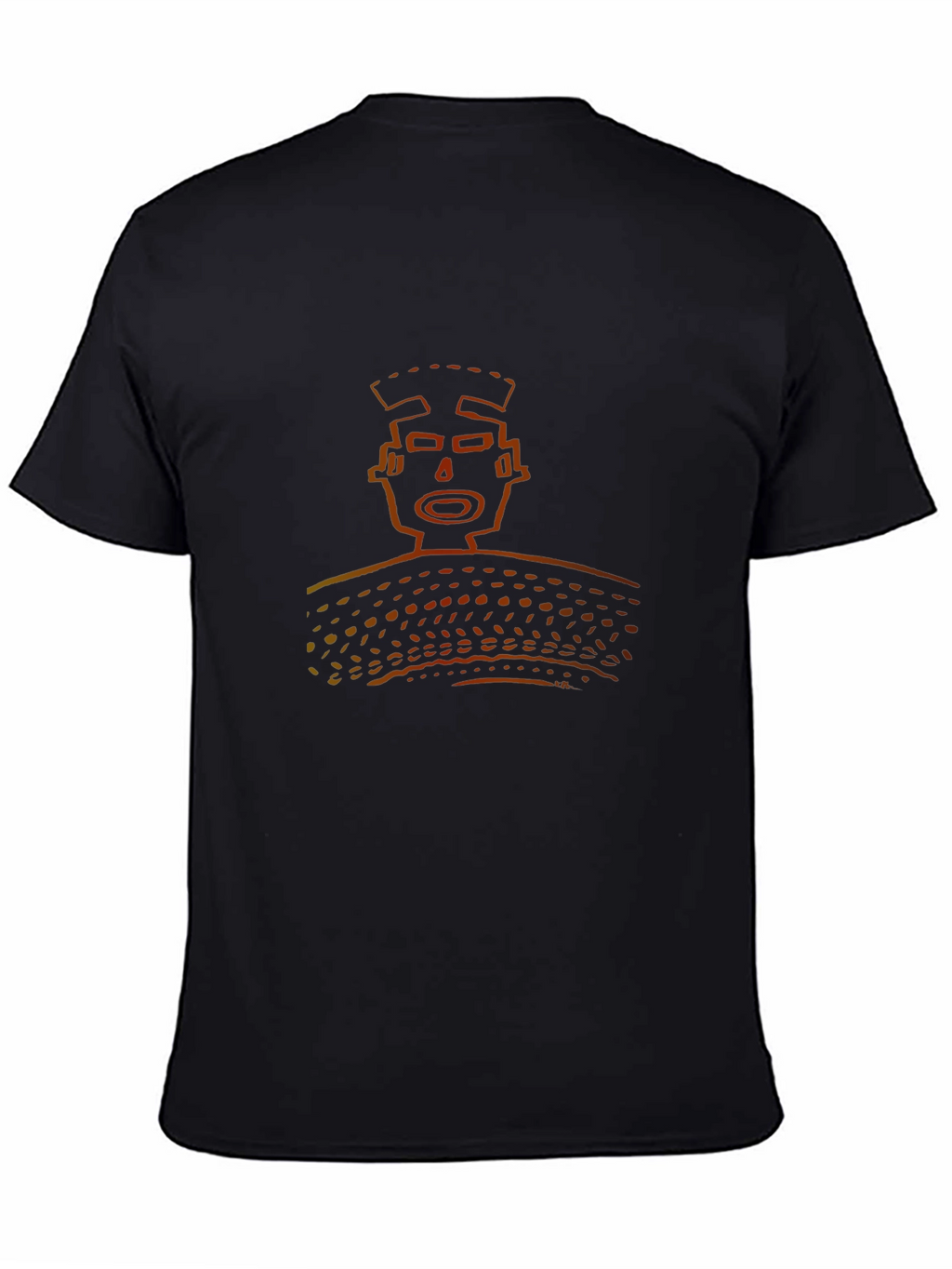 Abstract Graphic Print Black Crew Neck T-Shirt