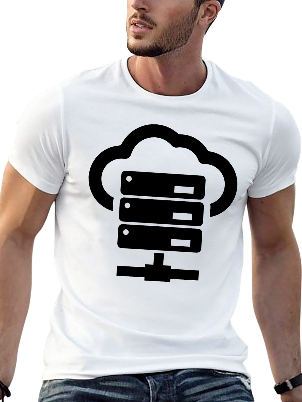 Cloud Server Black Graphic T-Shirt