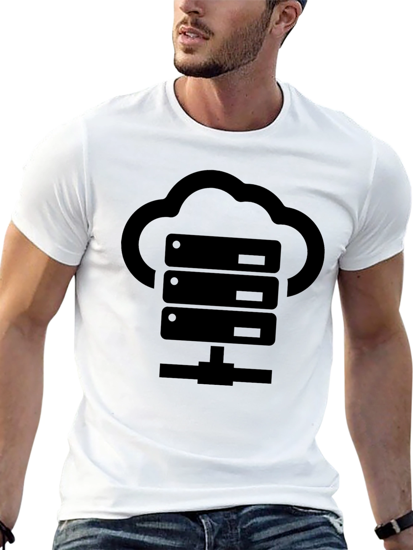Cloud Server Black Graphic T-Shirt