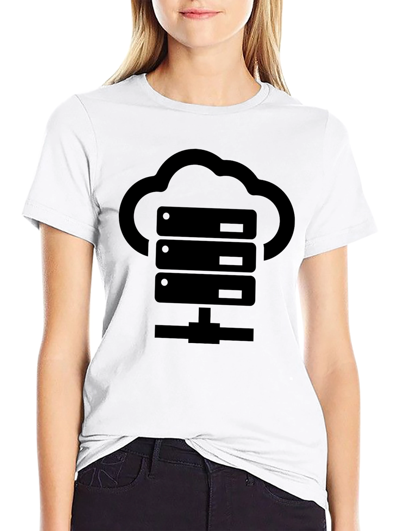 Cloud Server Black Graphic T-Shirt