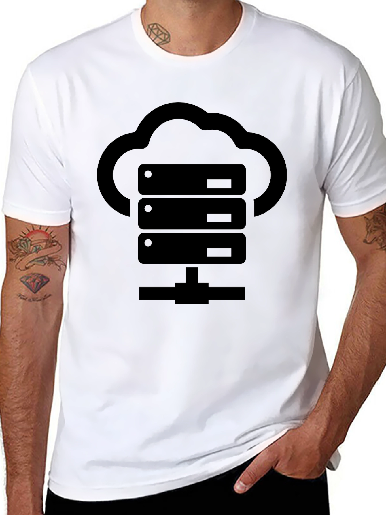 Cloud Server Black Graphic T-Shirt