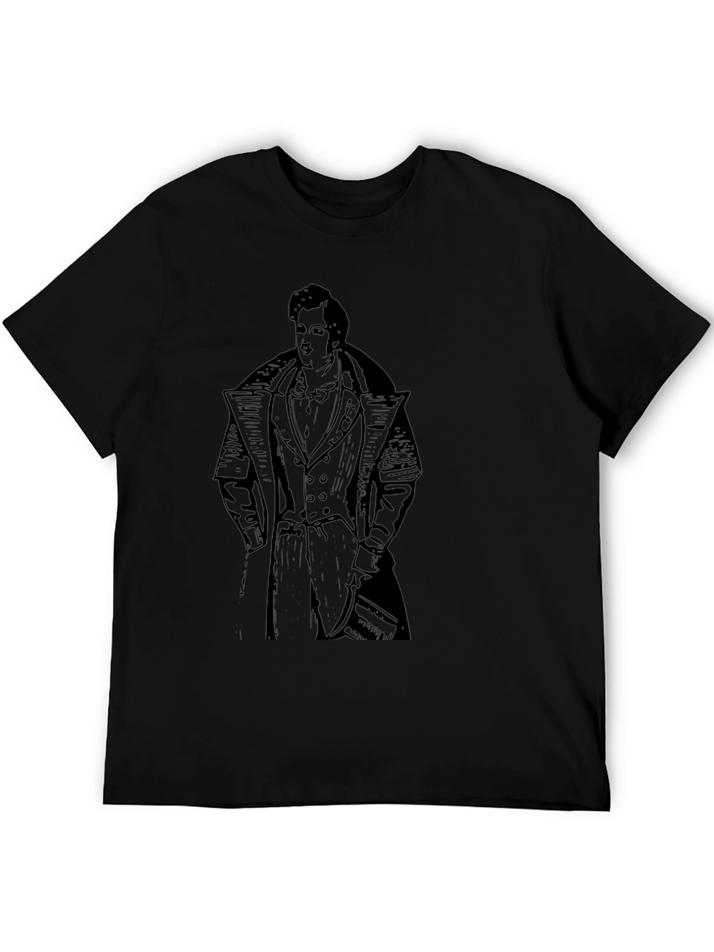 Classic Man Graphic Tee - Black Cotton T-Shirt