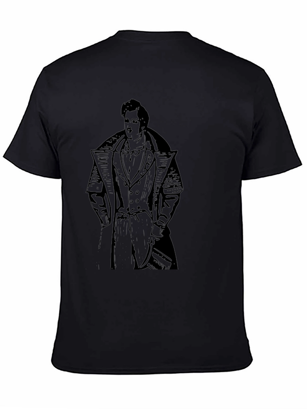 Classic Man Graphic Tee - Black Cotton T-Shirt