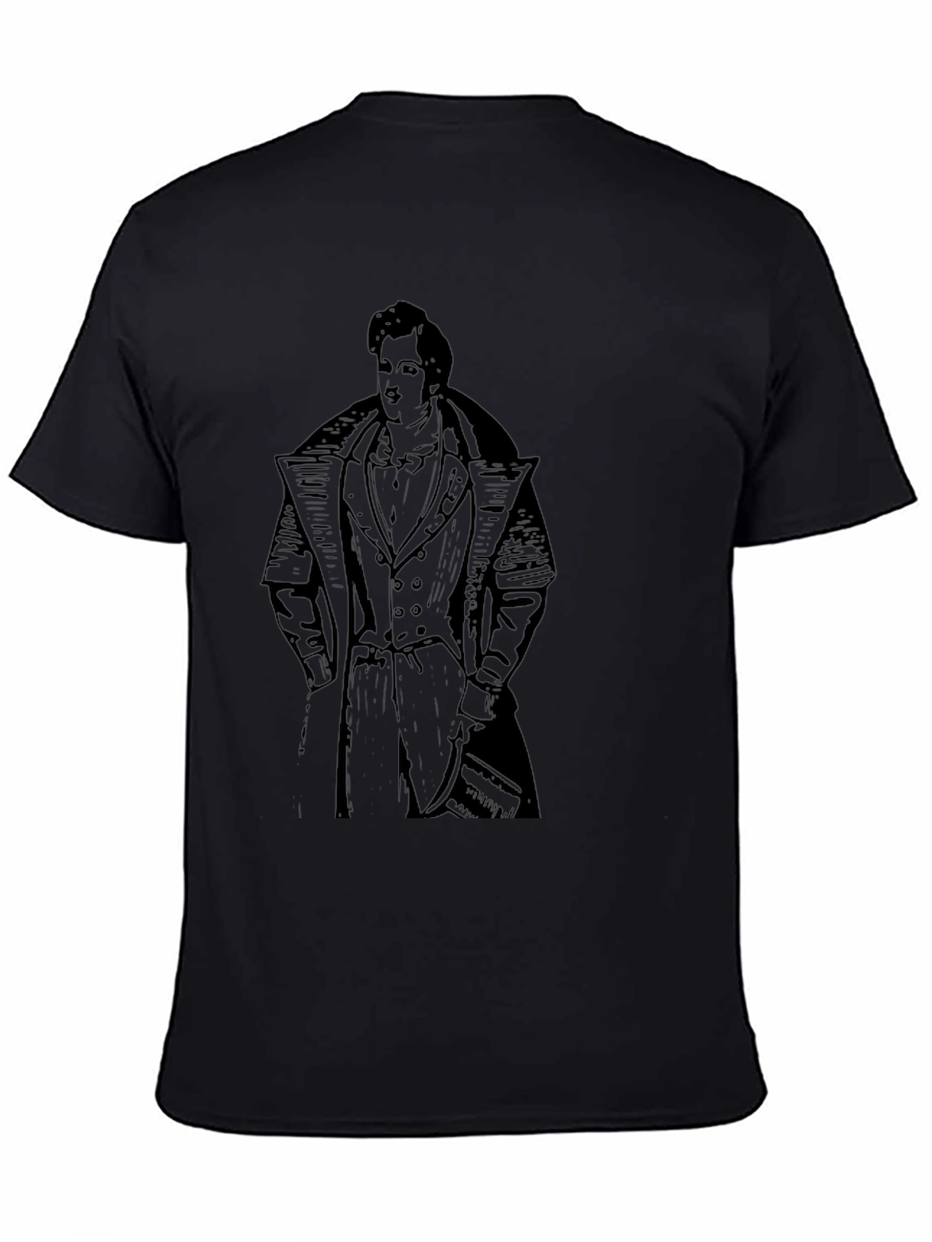 Classic Man Graphic Tee - Black Cotton T-Shirt