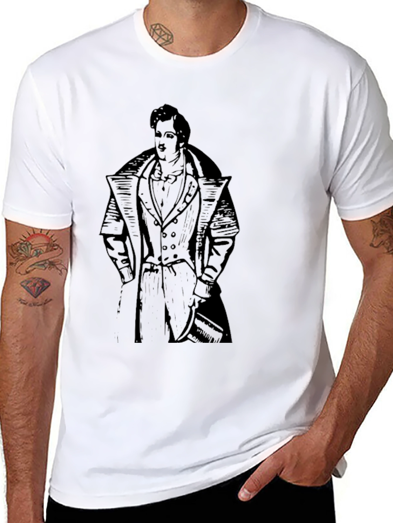Classic Man Graphic Tee - Black Cotton T-Shirt