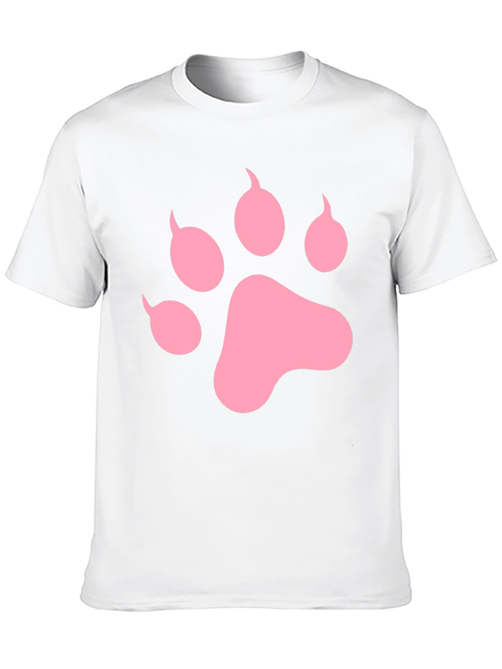 Pink Paw Print Black T-Shirt Casual Top
