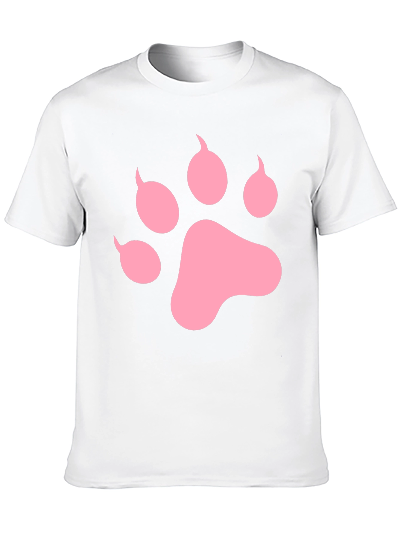 Pink Paw Print Black T-Shirt Casual Top