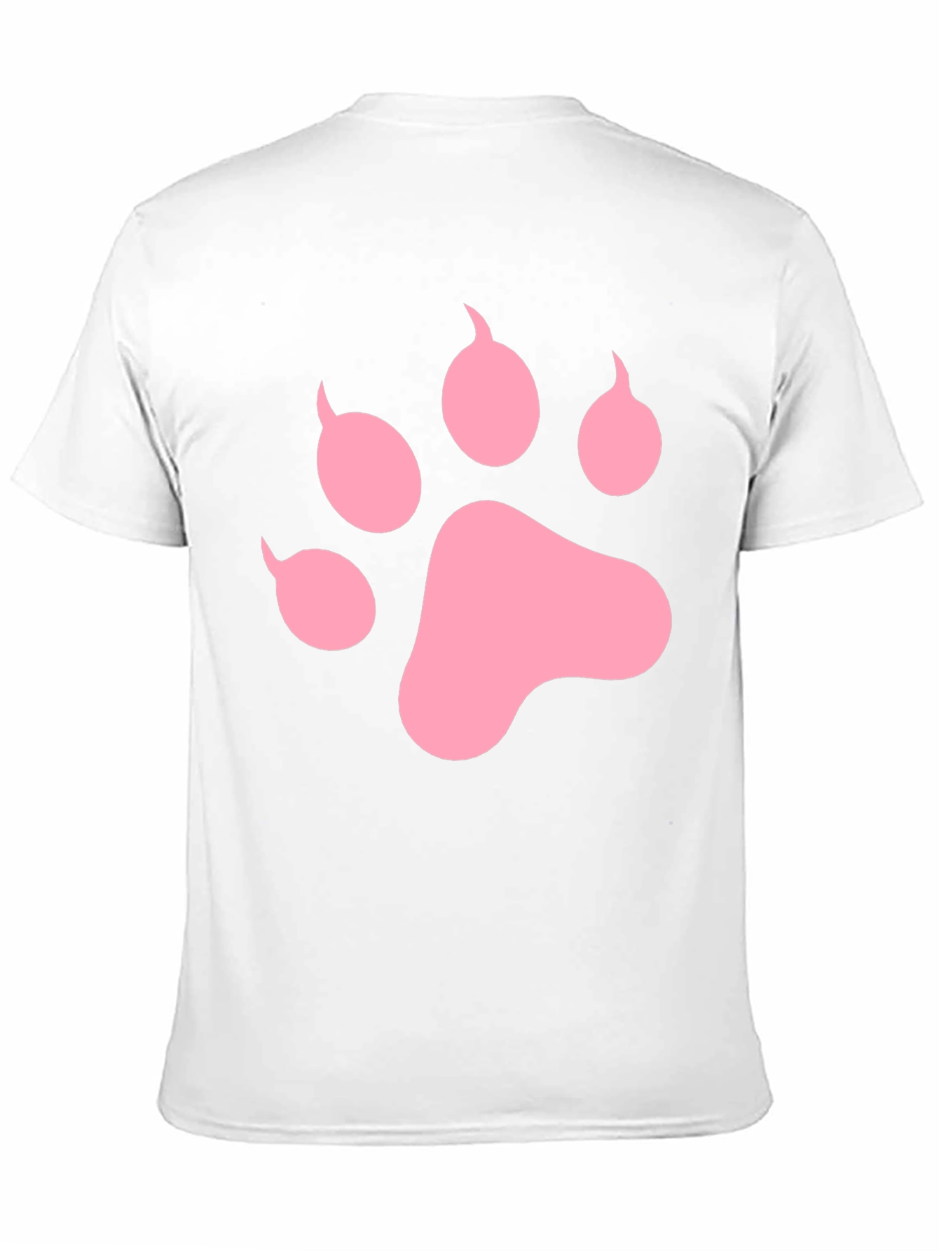 Pink Paw Print Black T-Shirt Casual Top
