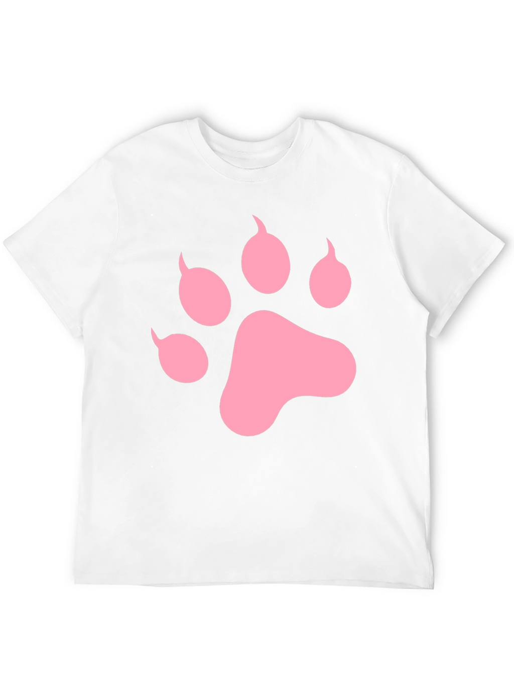 Pink Paw Print Black T-Shirt Casual Top