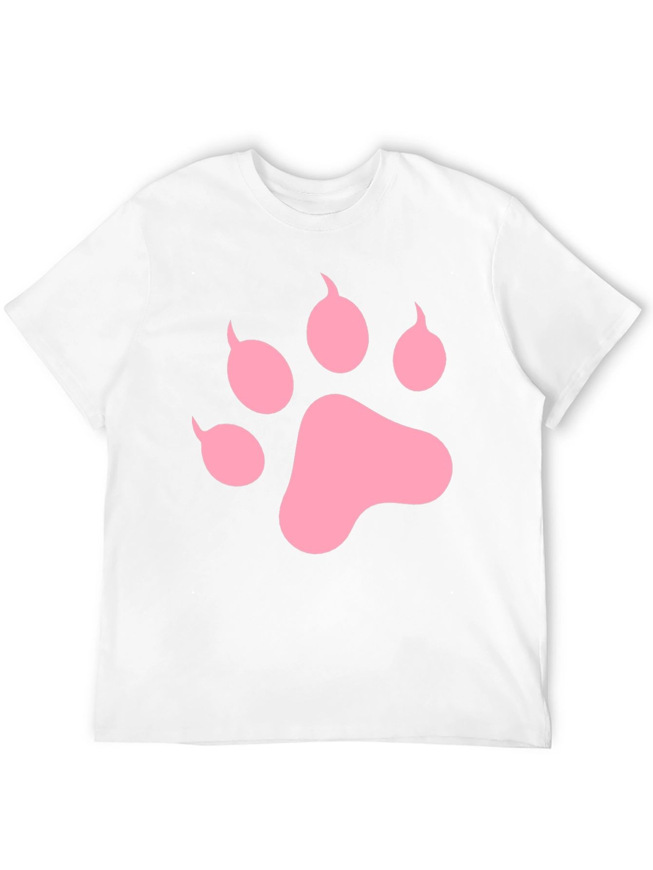 Pink Paw Print Black T-Shirt Casual Top