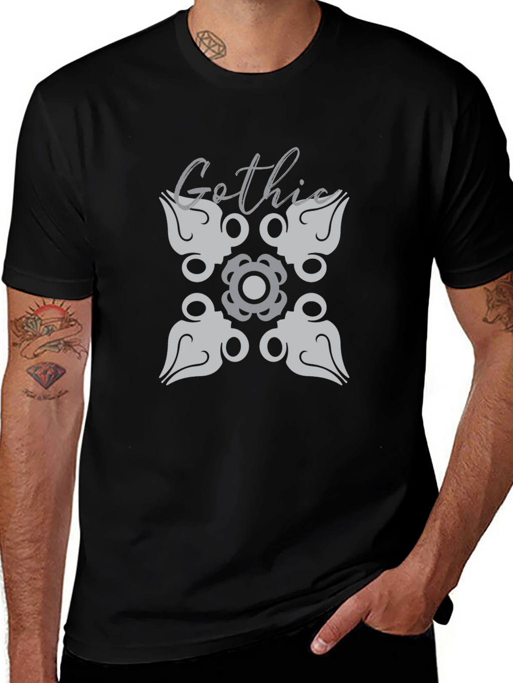 Gothic Design Black T-Shirt
