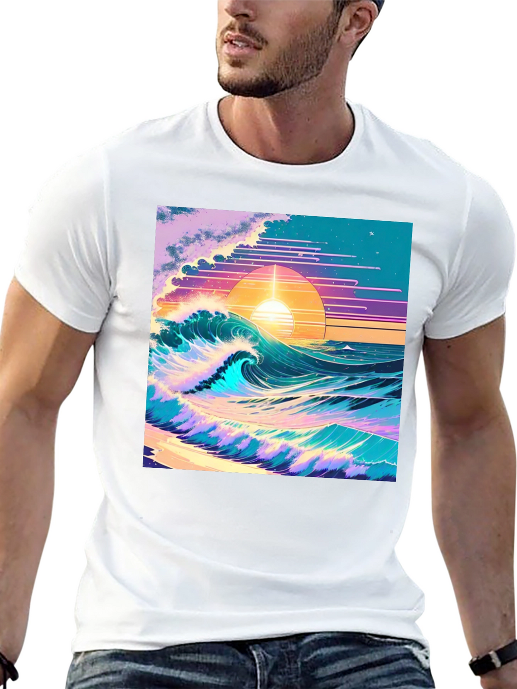 Vaporwave Sunset Wave T-Shirt