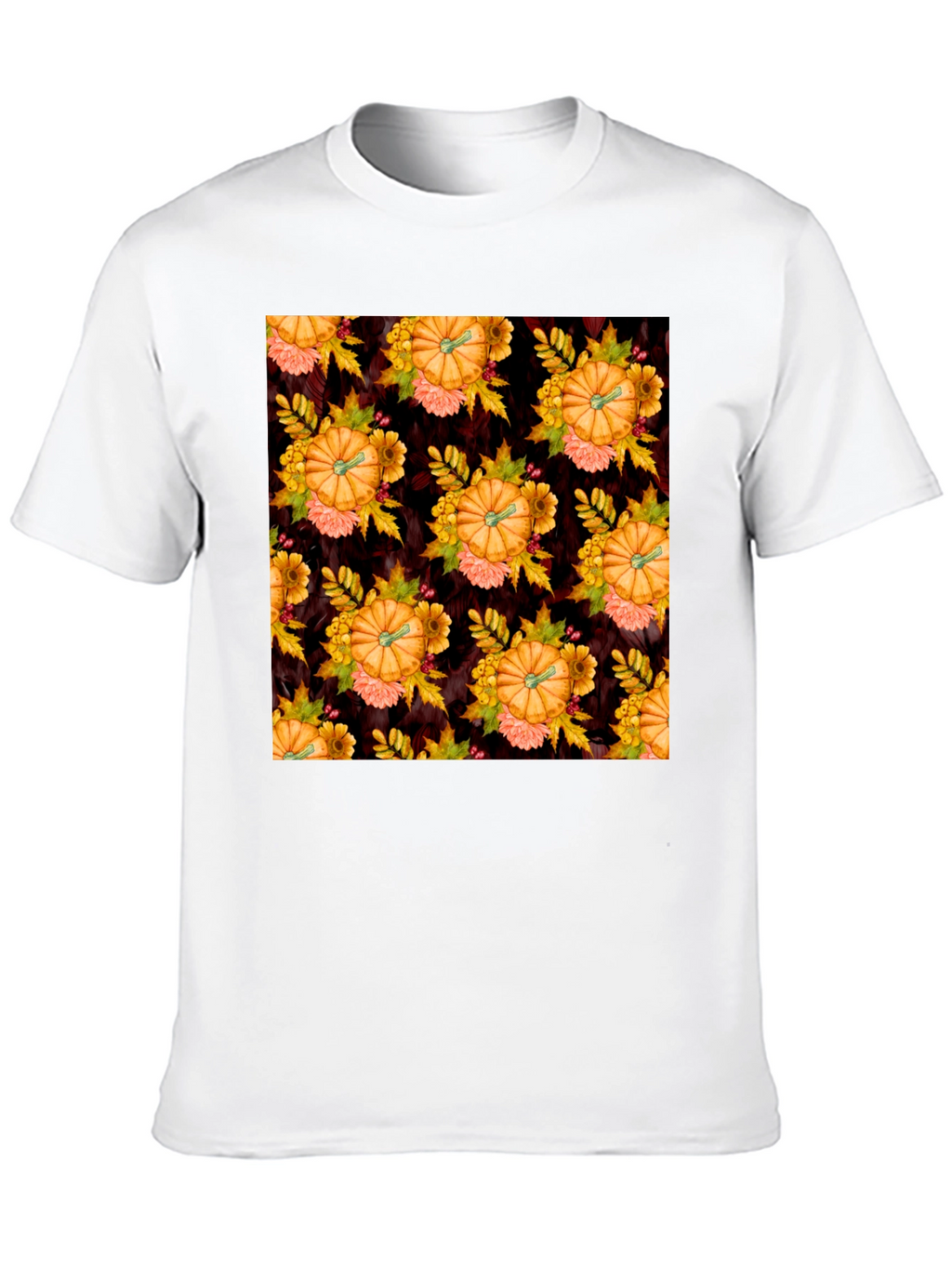 Pumpkin Patch T-Shirt - Fall Floral Design