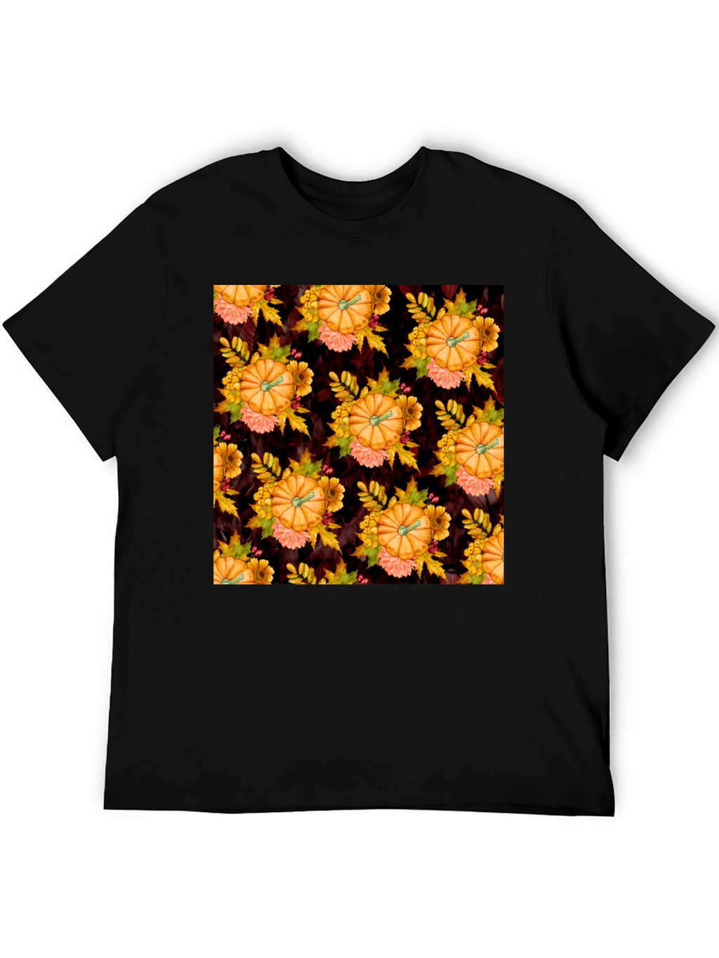 Pumpkin Patch T-Shirt - Fall Floral Design