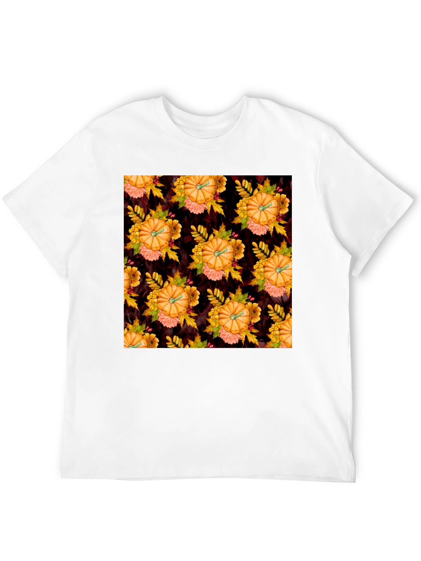 Pumpkin Patch T-Shirt - Fall Floral Design
