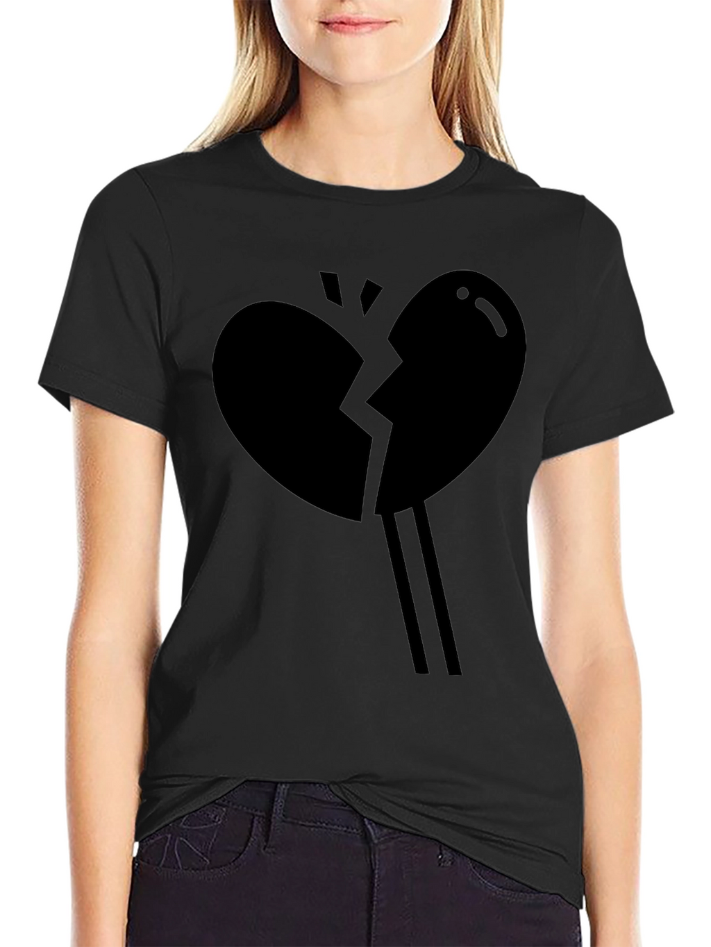 Broken Heart Graphic T-Shirt - Black