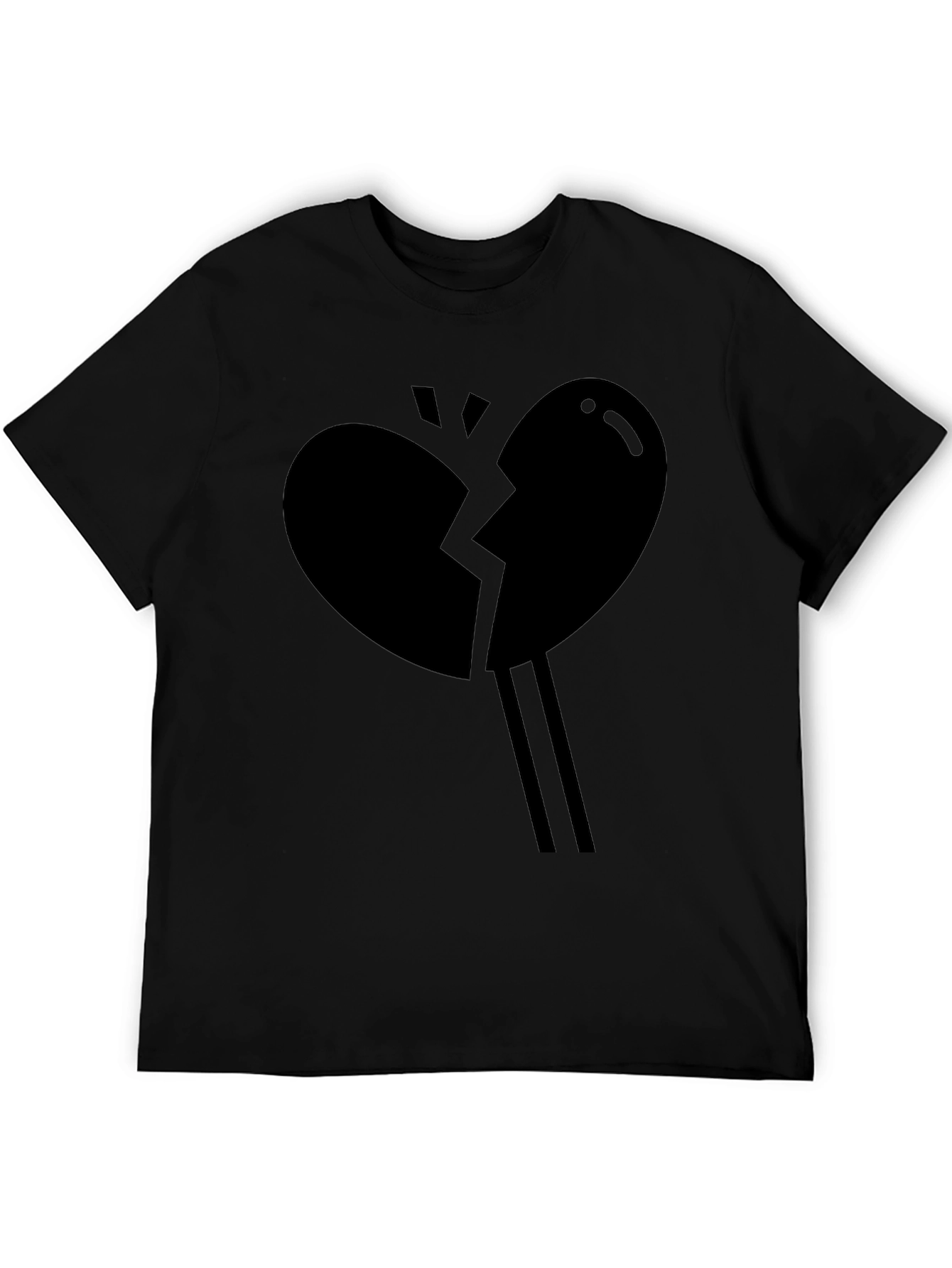 Broken Heart Graphic T-Shirt - Black