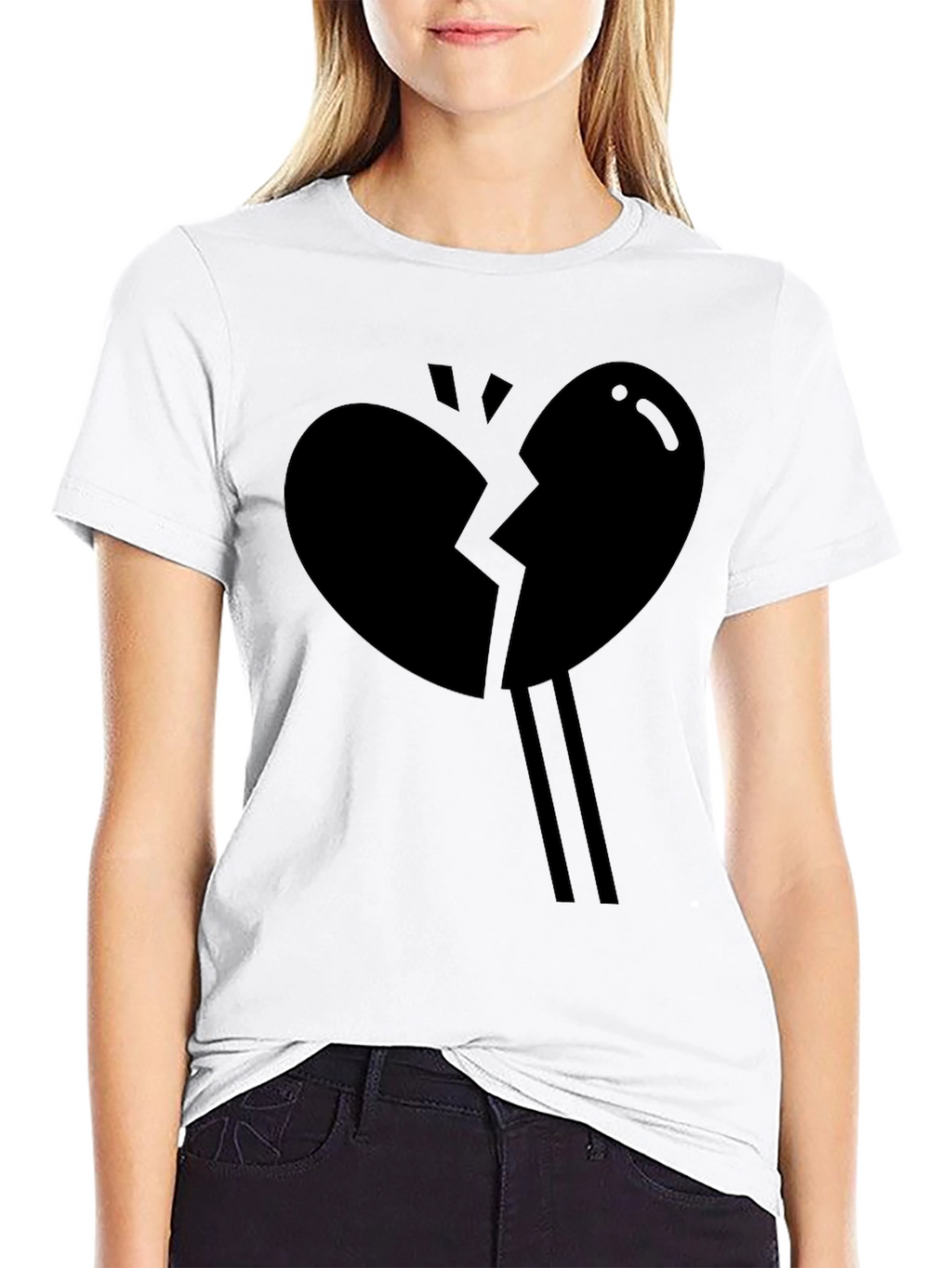 Broken Heart Graphic T-Shirt - Black