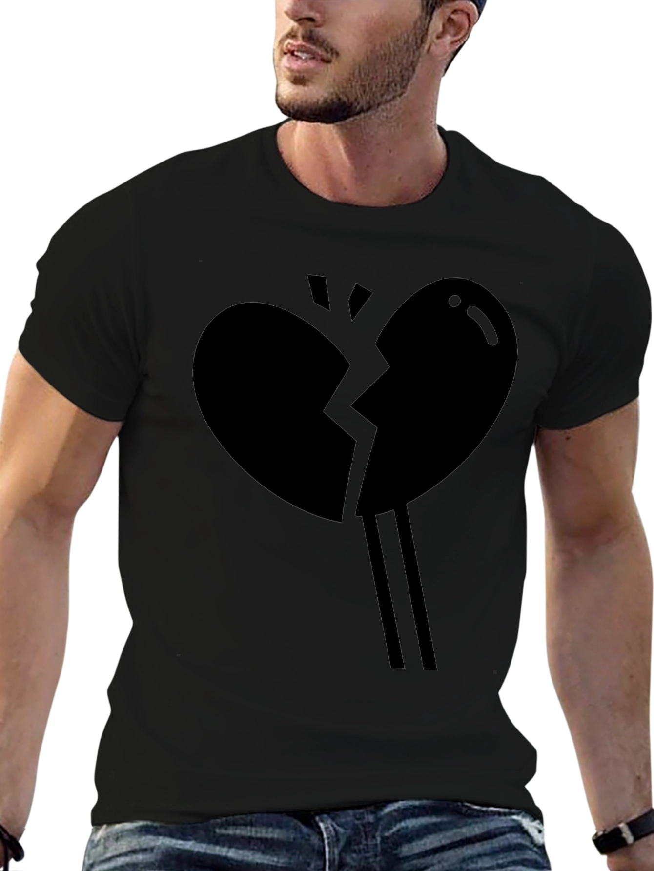 Broken Heart Graphic T-Shirt - Black