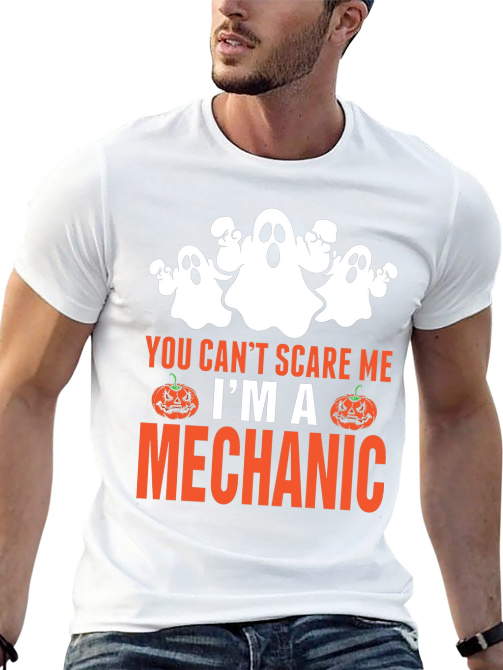 Mechanic Halloween Ghost T-Shirt