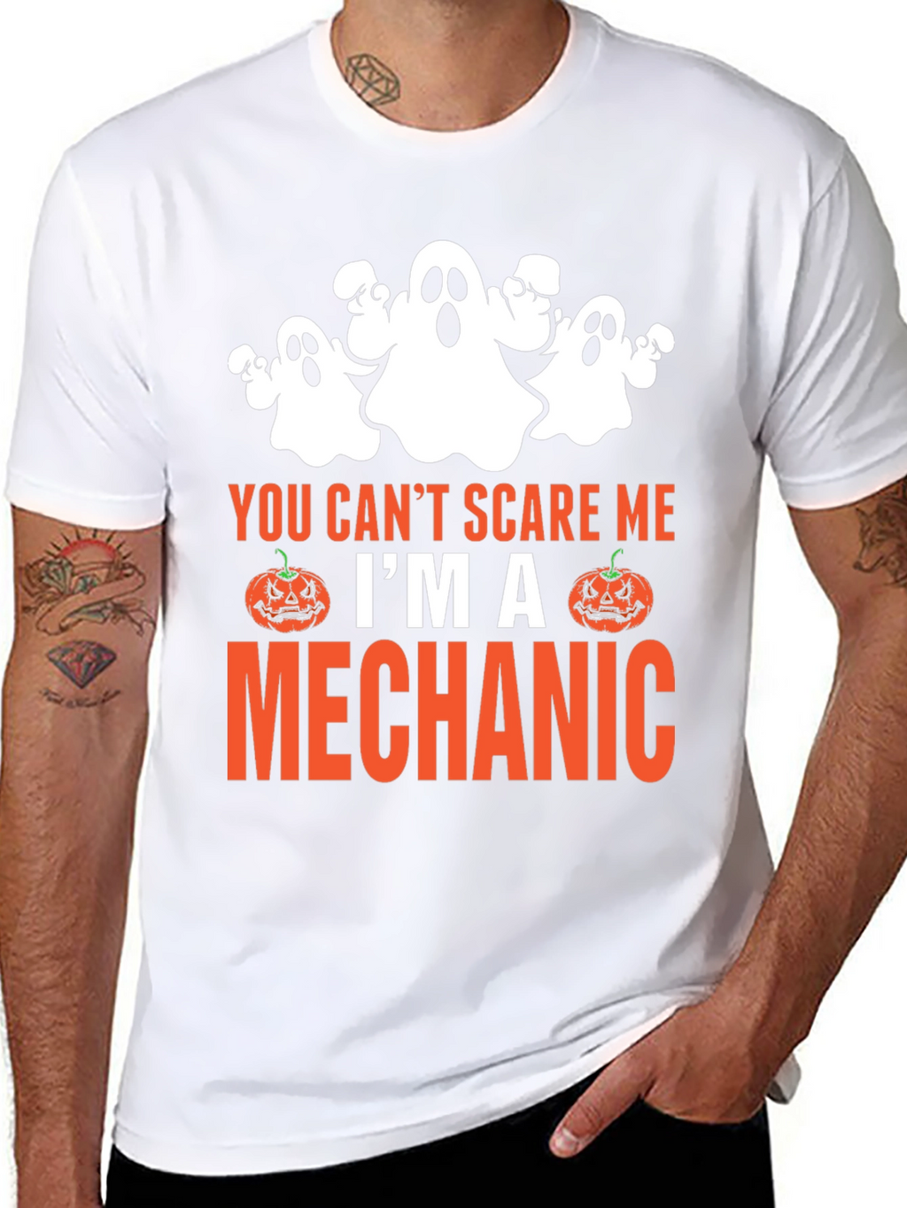 Mechanic Halloween Ghost T-Shirt