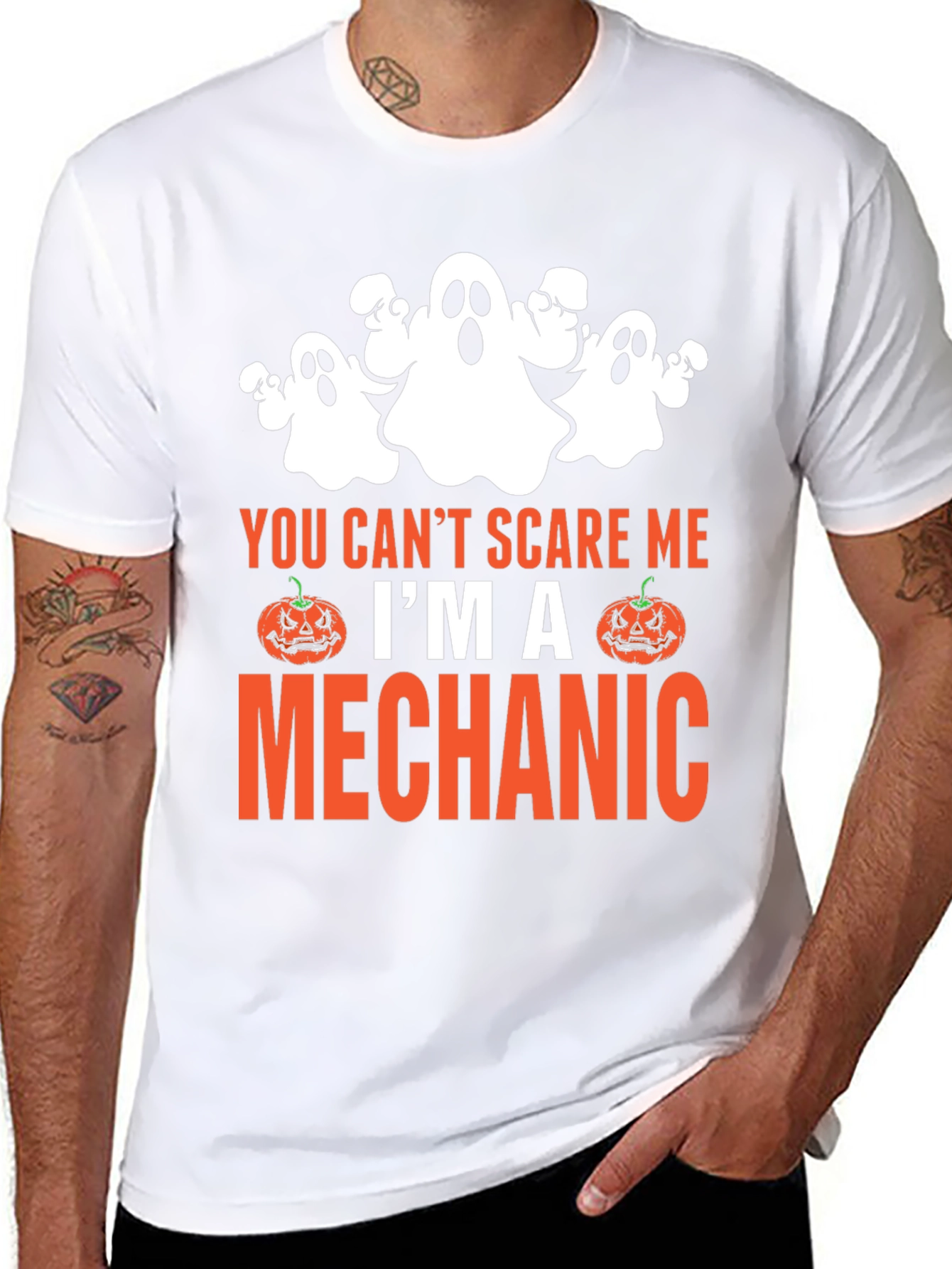 Mechanic Halloween Ghost T-Shirt