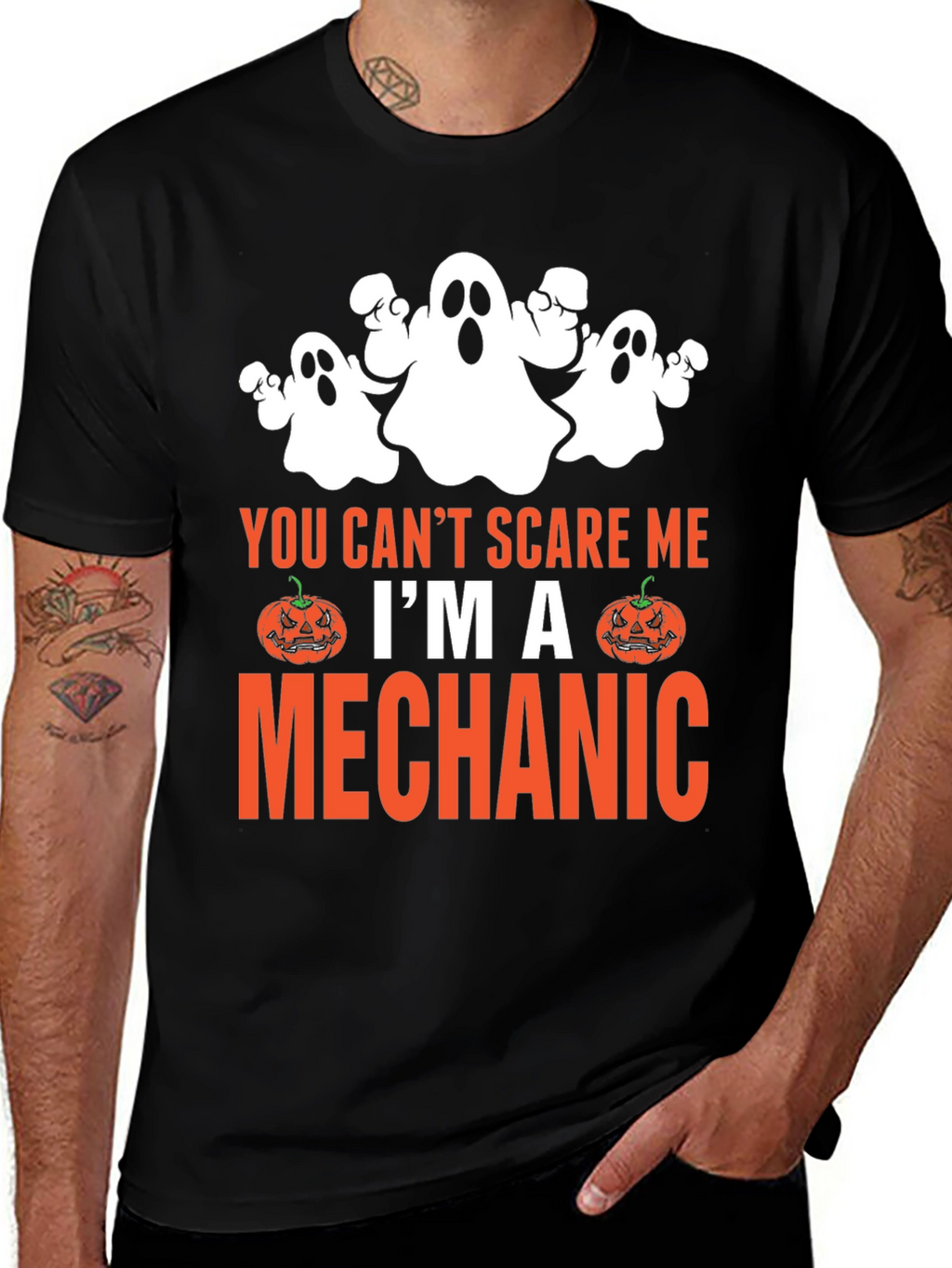Mechanic Halloween Ghost T-Shirt