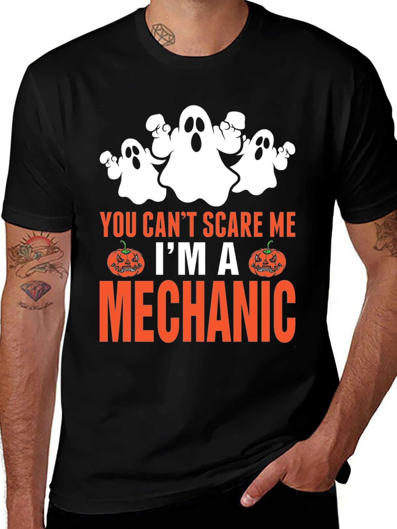 Mechanic Halloween Ghost T-Shirt